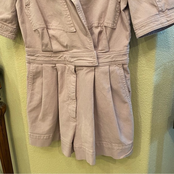 7 FOR ALL MANKIND Women Lilac Pleated Short Sleeve Denim Romper Size XS - Picture 4 of 9
